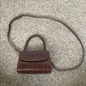 By Far Brown Croc Crossbody